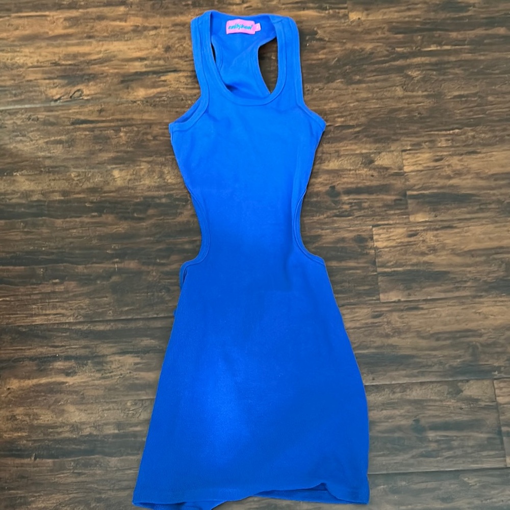 Edikted Blue Sleeveless open back Dress